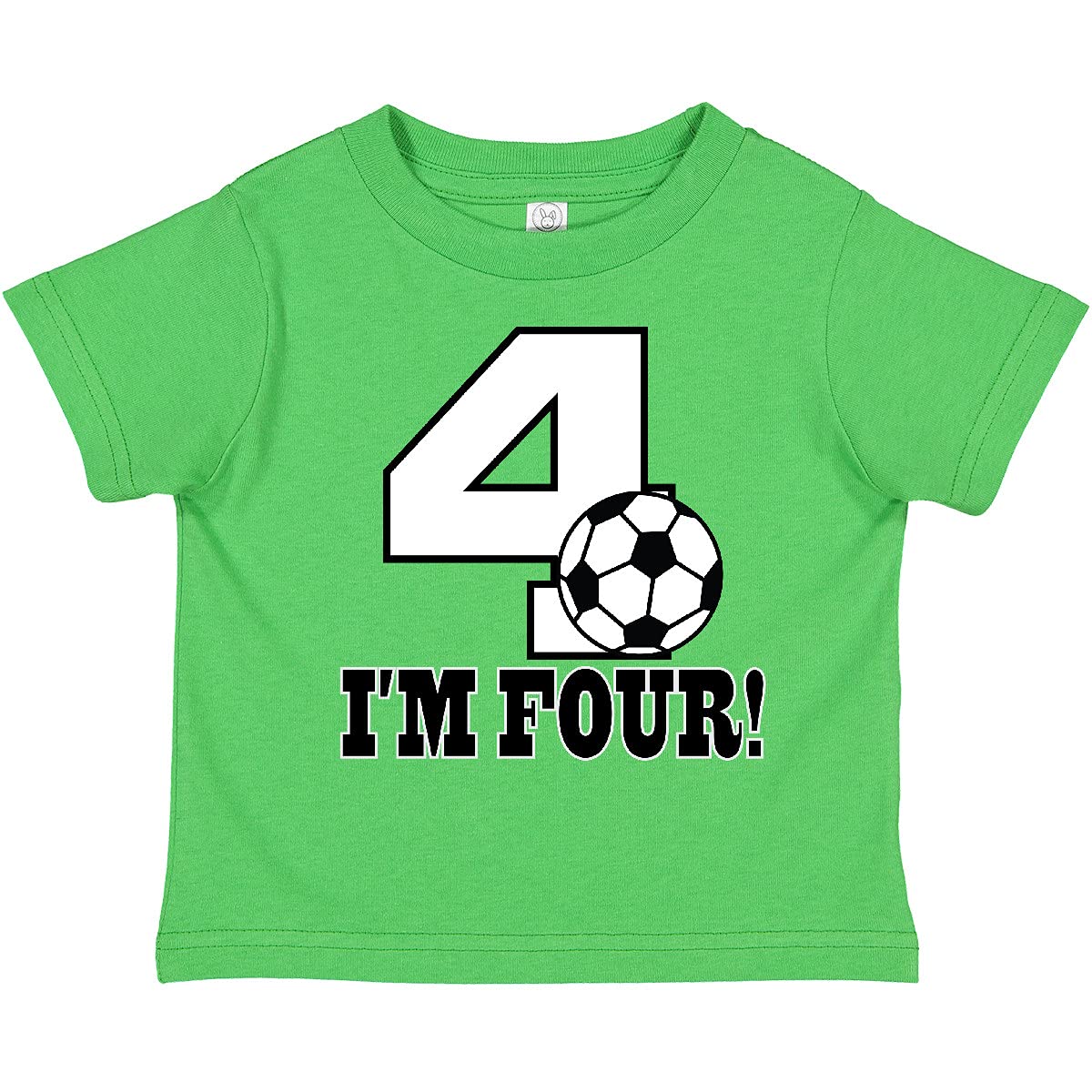 Inktastic 4th Birthday Soccer T-Shirt for 4 Year Old Boys & Girls - Perfect for Birthday Parties, Soccer Games & Toddler Activities