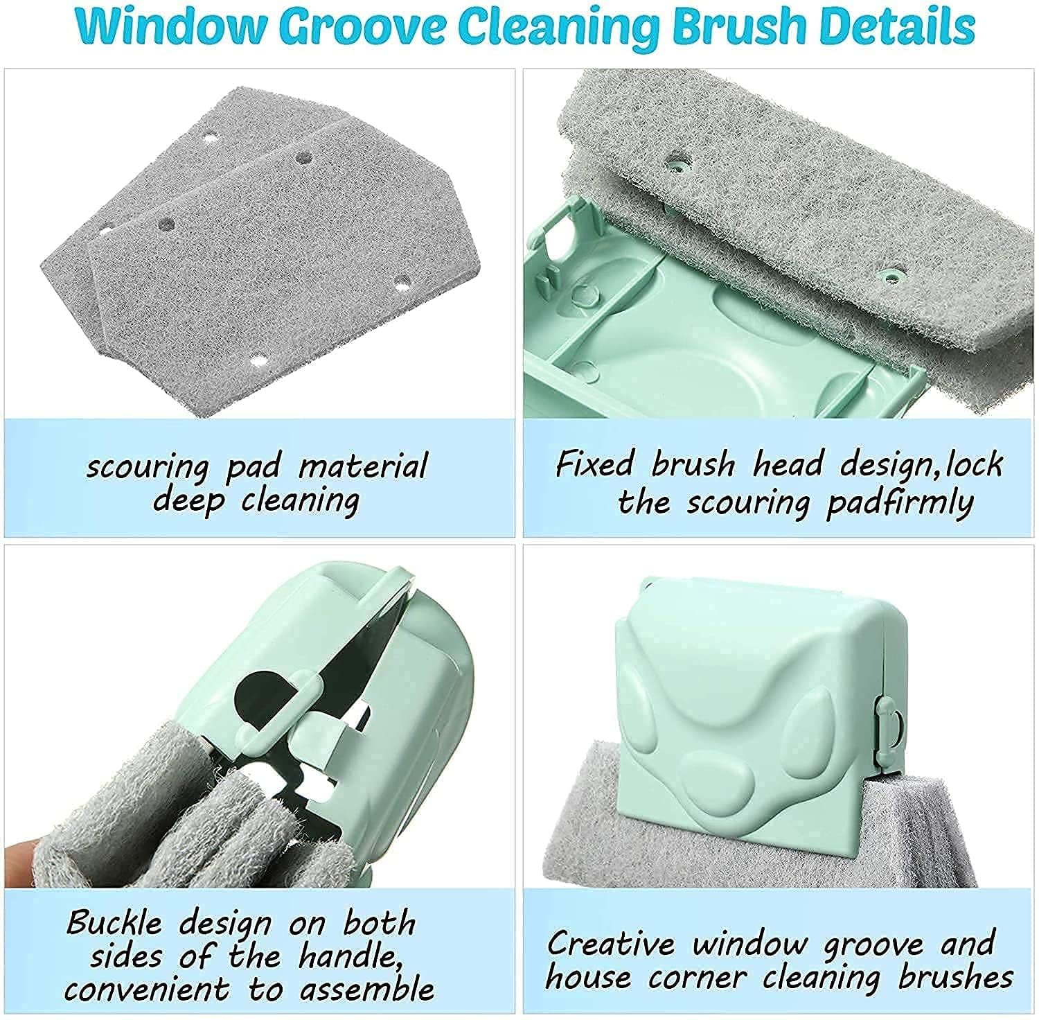 Window Track Cleaning Brush - Dual Head Dust Brush for Window Grooves, Door Slots & Hard-to-Reach Areas - Perfect for Home, Office & Car Cleaning