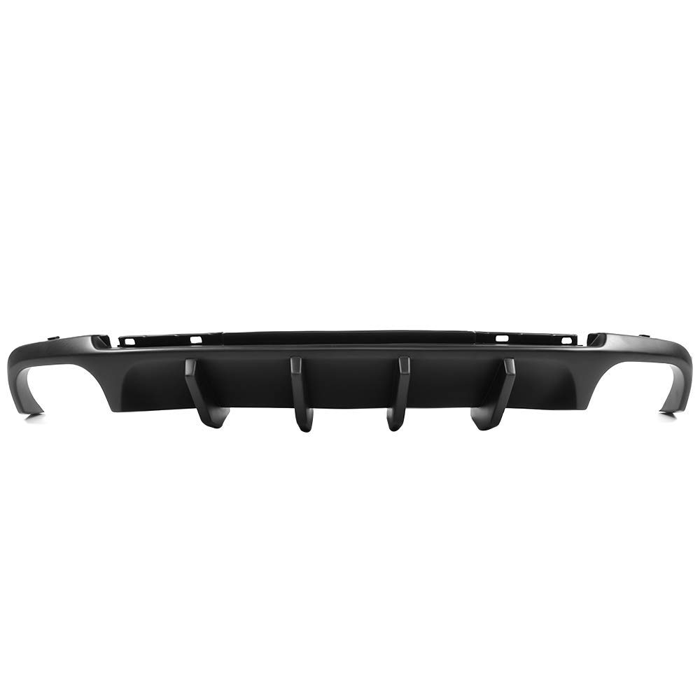 IKON MOTORSPORTS Rear Bumper Diffuser for 2013-2014 Ford Mustang | Shelby V2 Style Lower Bumper Lip Diffuser | Unpainted Black PP Material | Enhances Aerodynamics & Sporty Look for Street & Track Racing