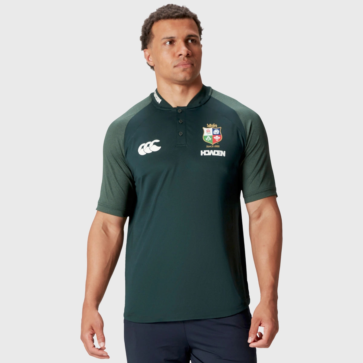 Canterbury British & Irish Lions Men's Performance Polyester Polo Shirt - Green Rugby Jersey for Training & Match Days