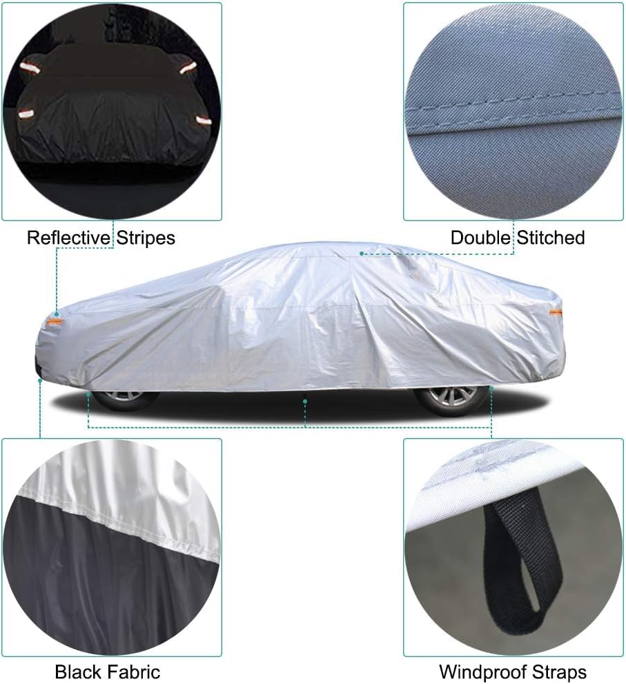 Waterproof Car Cover for Dodge Charger 2006-2023 - 5-Layer All-Weather Protection Against Snow, Wind, Rain, Ice & UV Rays | Perfect for Outdoor Parking, Winter Storage & Vehicle Protection
