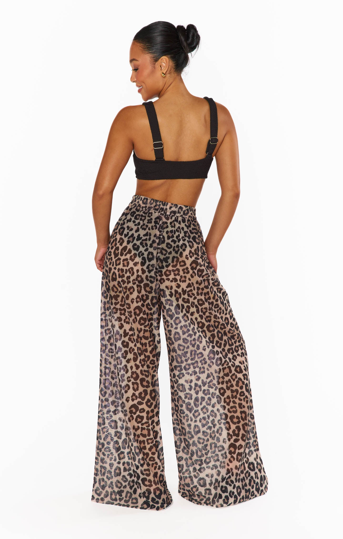 Jet Setter Cheetah Print Mesh Pants - Stylish & Comfortable Women's Fashion for Travel, Nightlife & Casual Wear
