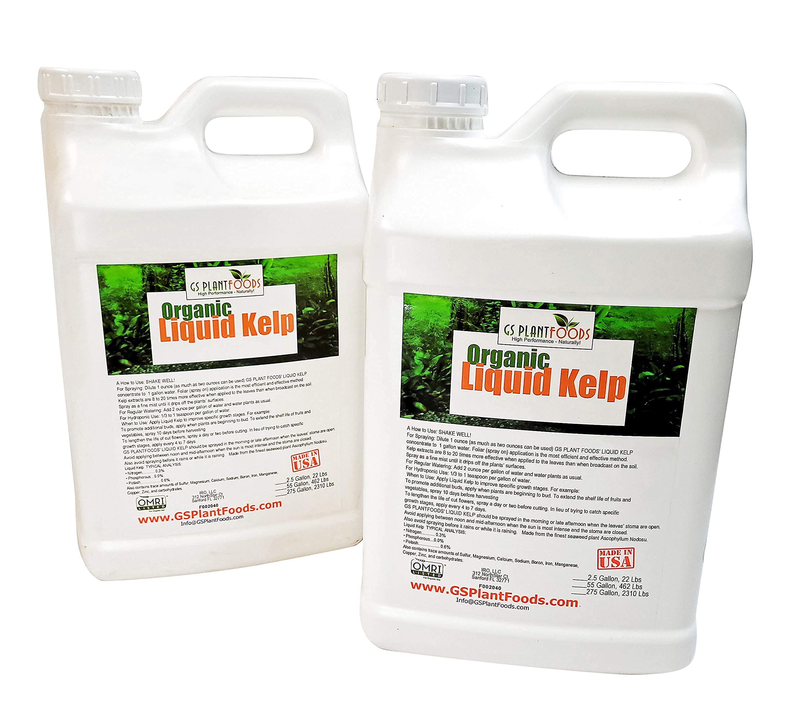 Organic Liquid Kelp Fertilizer by GS Plant Foods (5 Gallon) - Natural Plant Food for Gardens, Lawns & Soil - Liquid Seaweed Concentrate - Perfect for Indoor Plants, Outdoor Gardens & Lawn Care