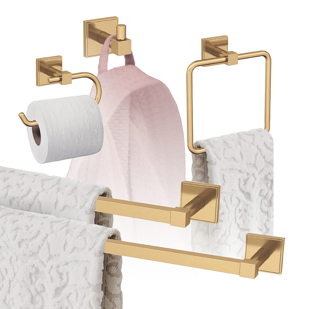 Amerock Champagne Bronze Appoint 5-Piece Bathroom Accessories Set - Modern Vanity Decor for Bathroom Organization & Luxury Home Upgrade