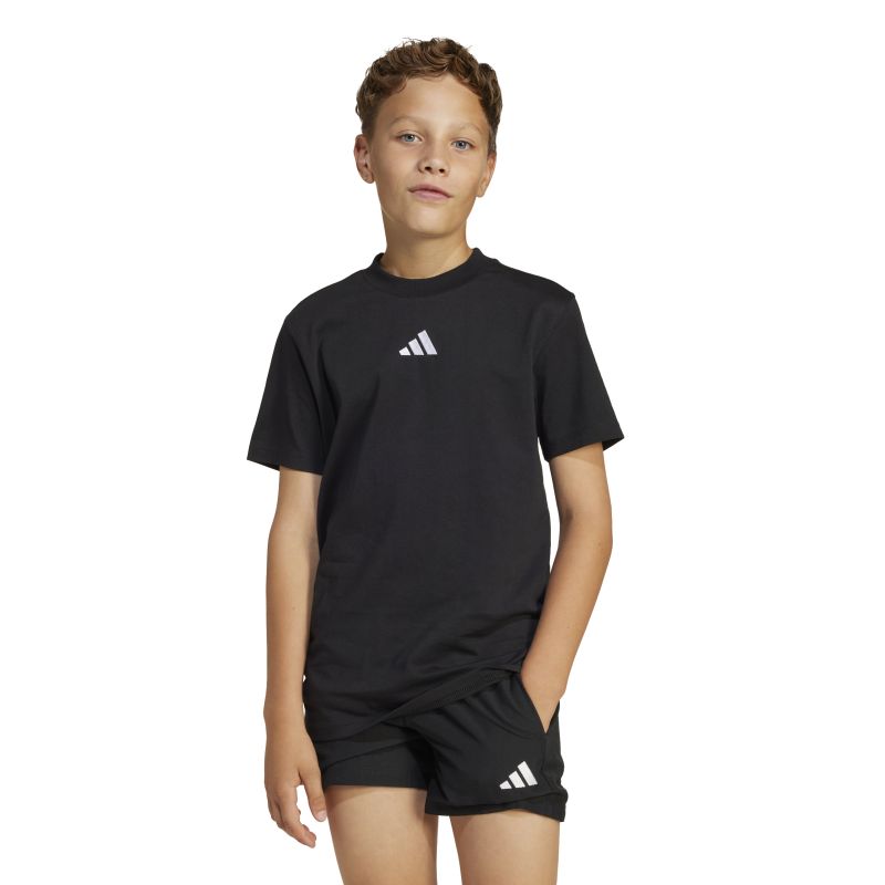 Adidas Boys Essentials Small Logo T-Shirt - Comfortable Cotton Tee for Kids, Casual Wear & Everyday Outfits | Perfect for School, Playdates & Family Outings