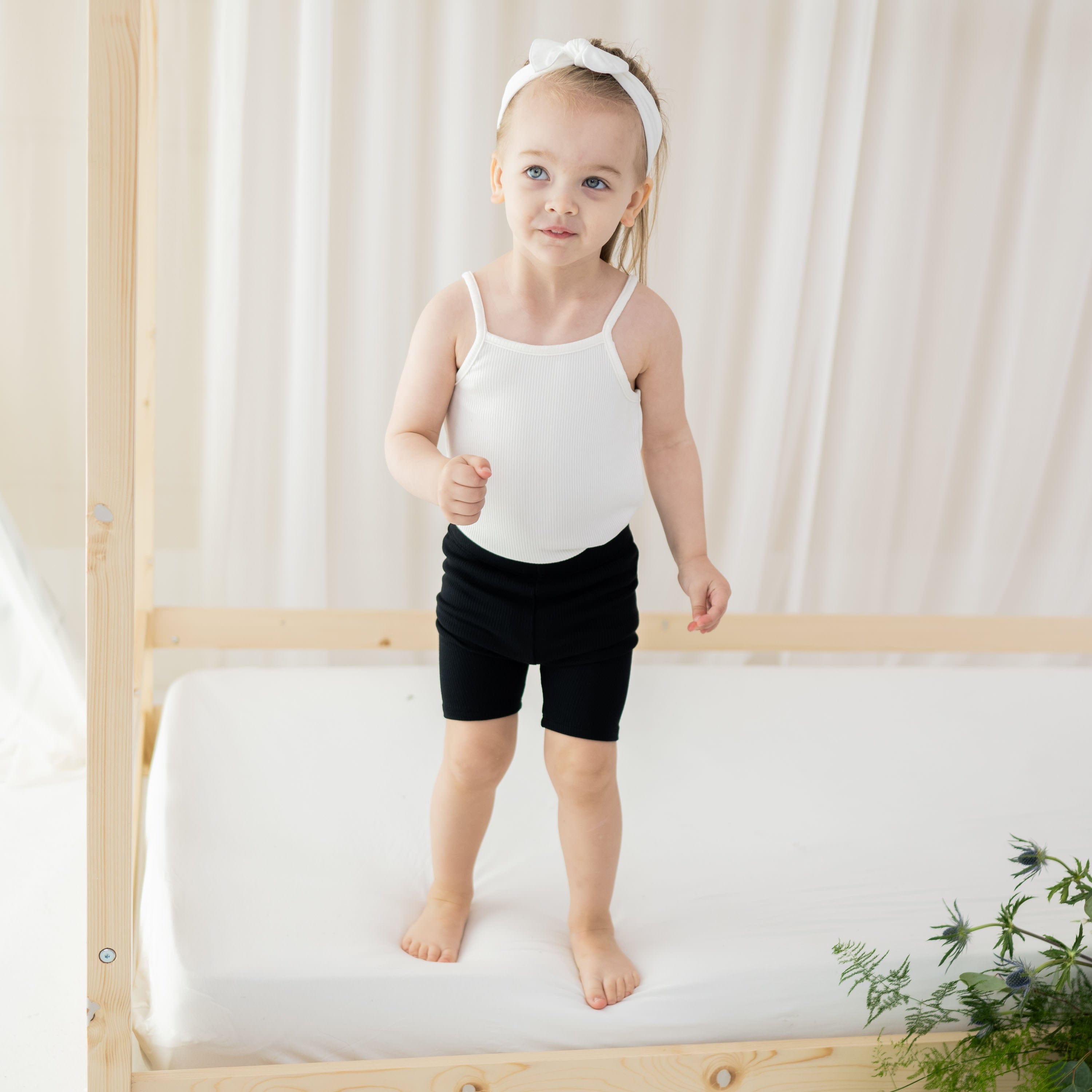 Ribbed Toddler Biker Shorts for Girls & Boys - Soft Stretchy Midnight Black Bike Shorts - Perfect for Playtime, Daycare & Outdoor Activities