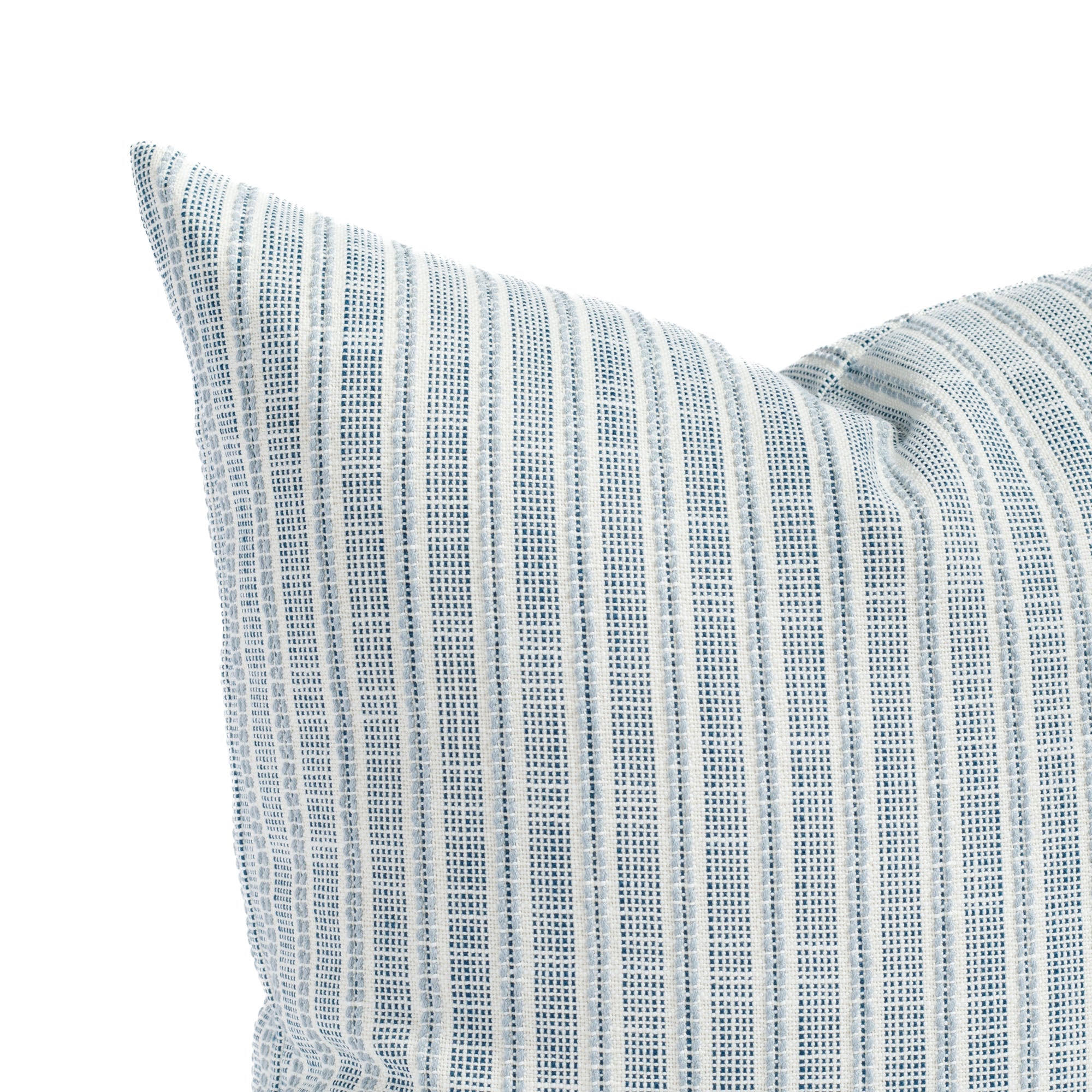 Amalfi Stripe 20x20 Outdoor Decorative Throw Pillow Cover - Indigo Blue Waterproof Cushion for Patio, Poolside, Garden & Porch Decor