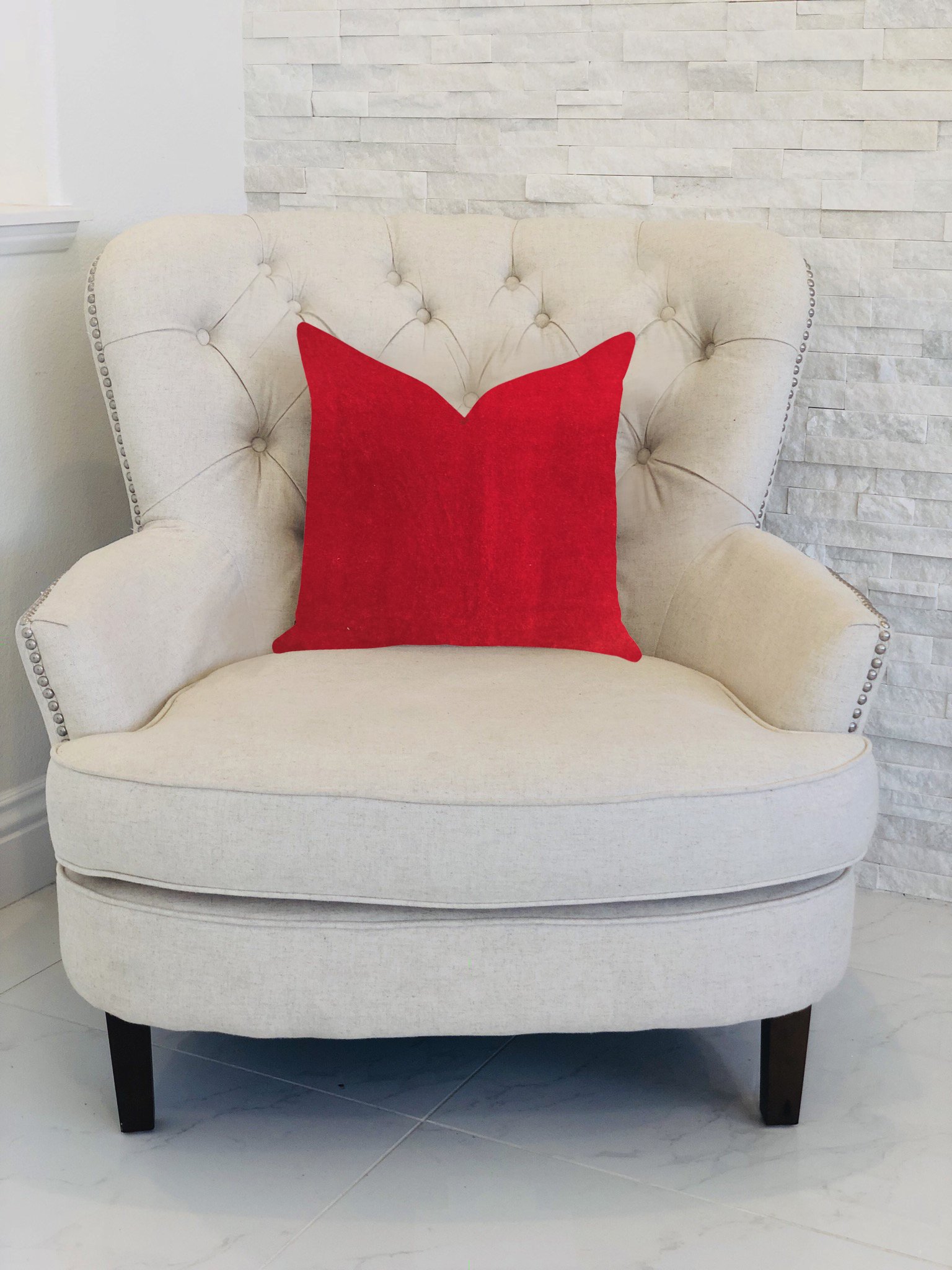 Plutus Brands Amber Rose Double Sided Queen Luxury Throw Pillow 20x30 Inches - Soft Decorative Cushion for Sofa, Bed, Living Room - Red Home Decor Accent Pillow