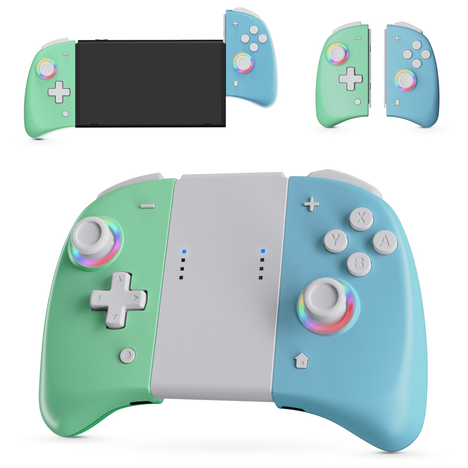 NexiGo Wireless Dual Joypad Controller with Thumbstick LED for Nintendo Switch - Ergonomic Gamepad for Switch/Switch Lite/OLED - Perfect for Multiplayer Gaming & Family Fun