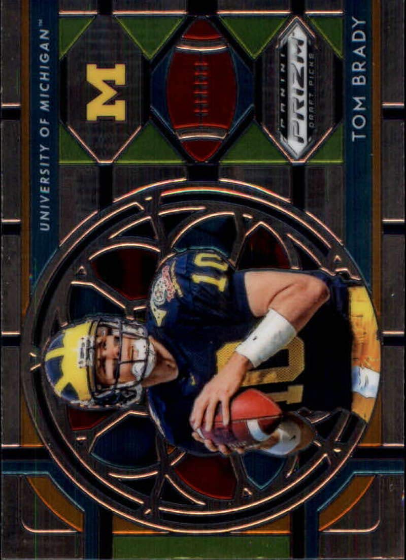 2019 Panini Prizm Draft Picks #100 Tom Brady Michigan Wolverines Football Trading Card - Perfect for Collectors, Sports Memorabilia Enthusiasts & NFL Fans Display