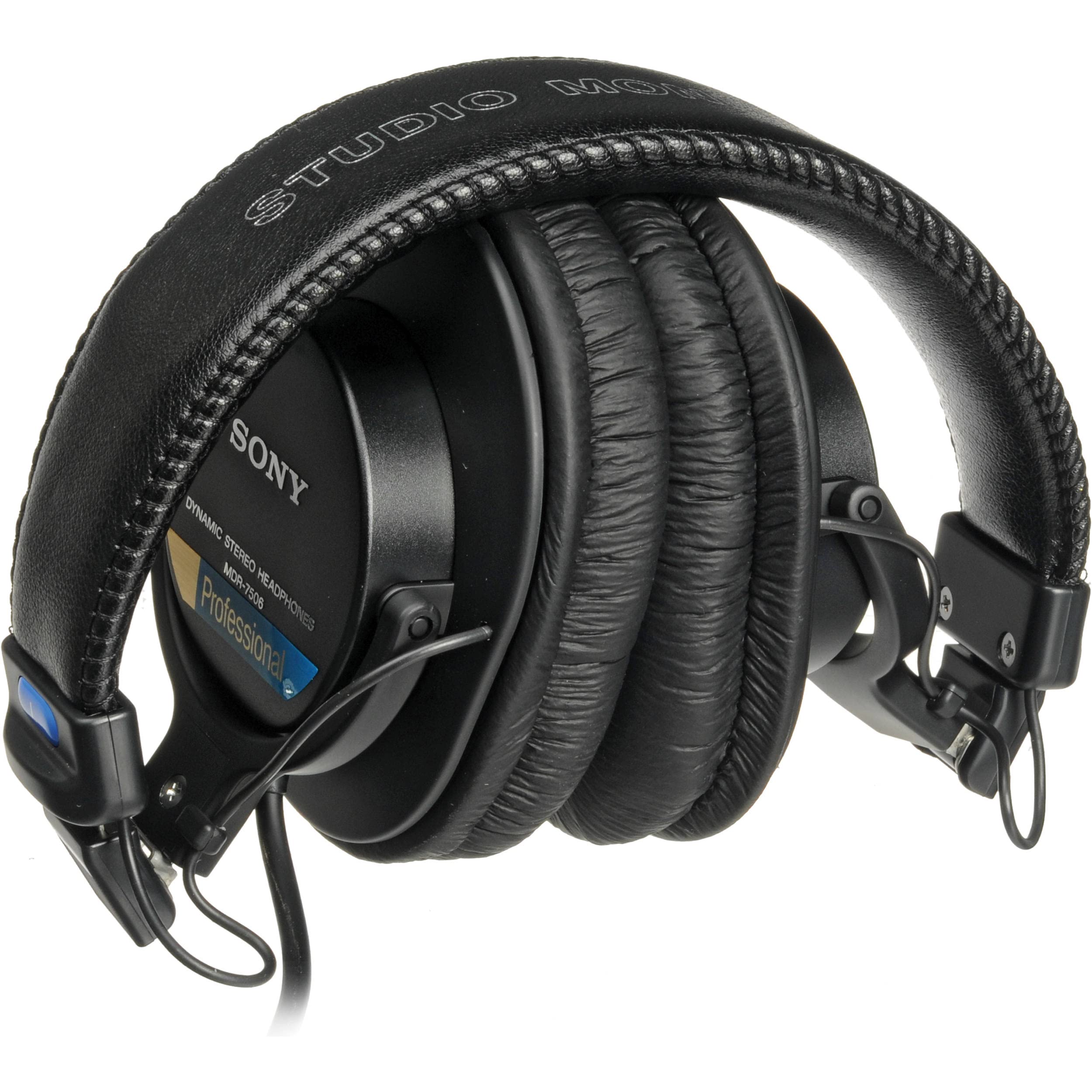 Sony MDR-7506 Professional Studio Headphones with Hard Case - Noise Isolating Over-Ear Monitor Headphones for Recording, Mixing & DJing - Includes Slappa Protective Case, Cable Ties & Cleaning Cloth Bundle