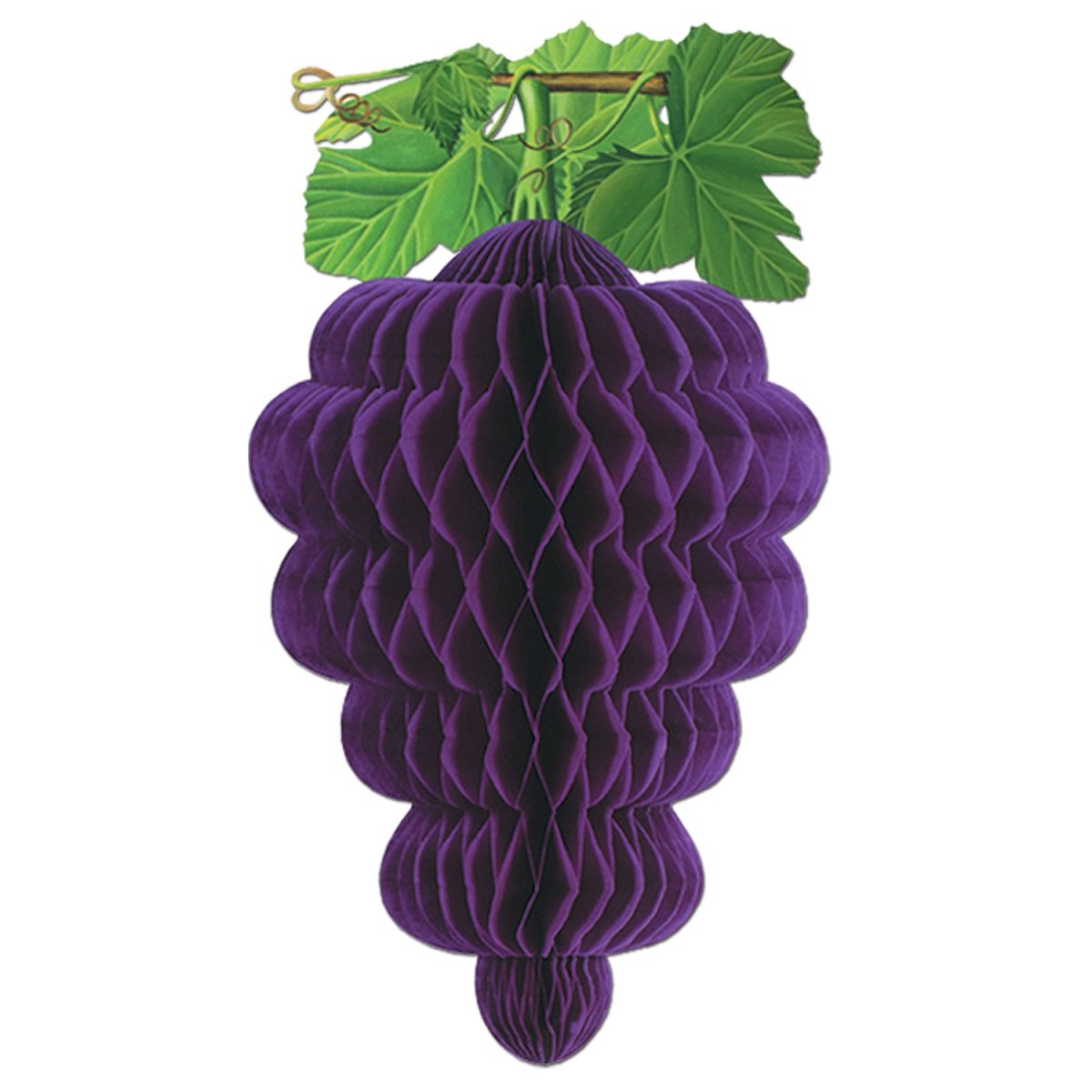 12-Pack Purple Honeycomb Tissue Grape Cluster Hanging Decorations - 17 Inch Party Supplies for Baby Showers, Weddings & Home Decor
