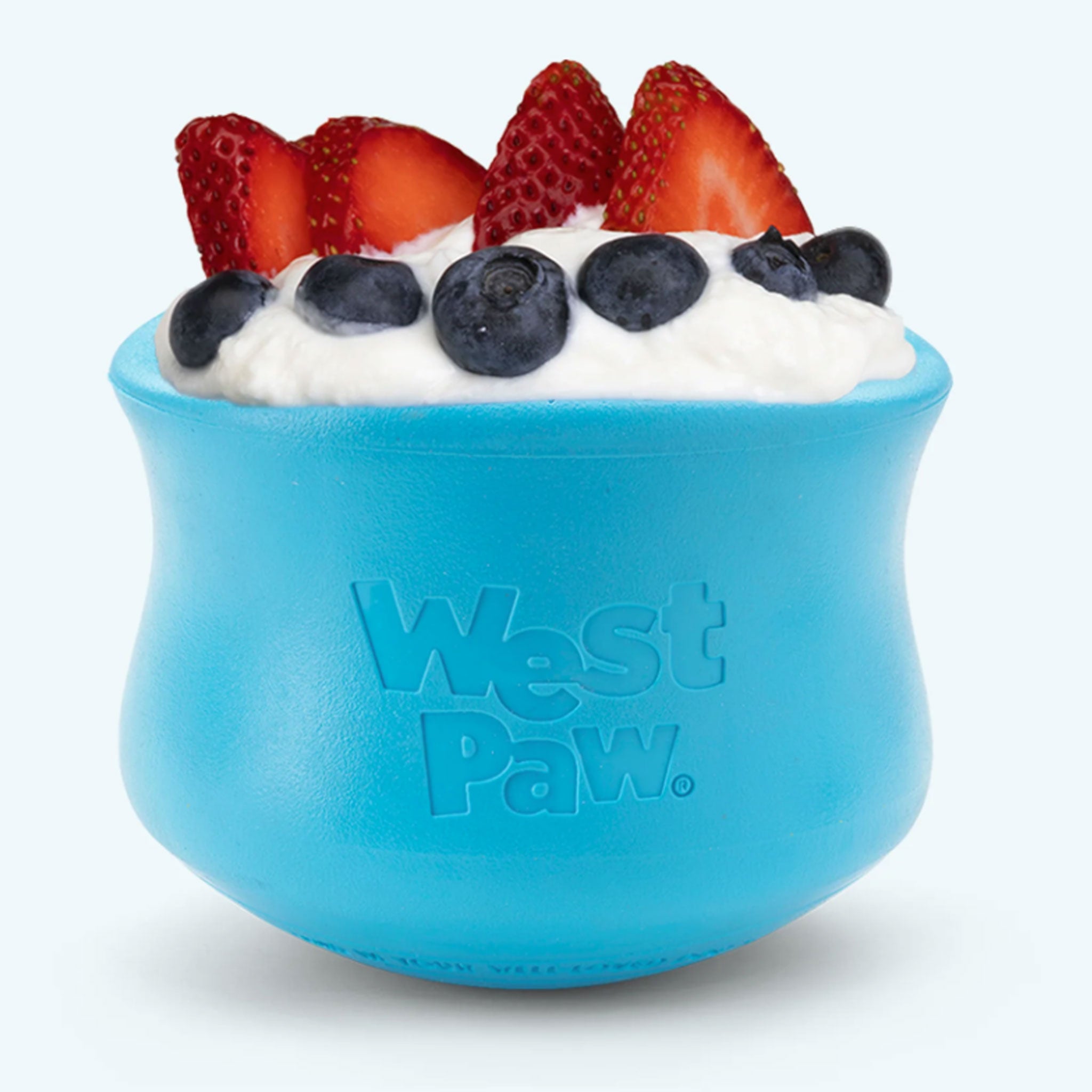 West Paw Toppl Dog Toy - Durable Interactive Chew Toy for Small & Large Dogs, Blue - Perfect for Playtime, Training & Mental Stimulation
