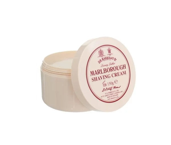 D.R. Harris Marlborough Shaving Cream for Men - 150g Luxury Bowl - Perfect for Wet Shaving & Grooming Routine