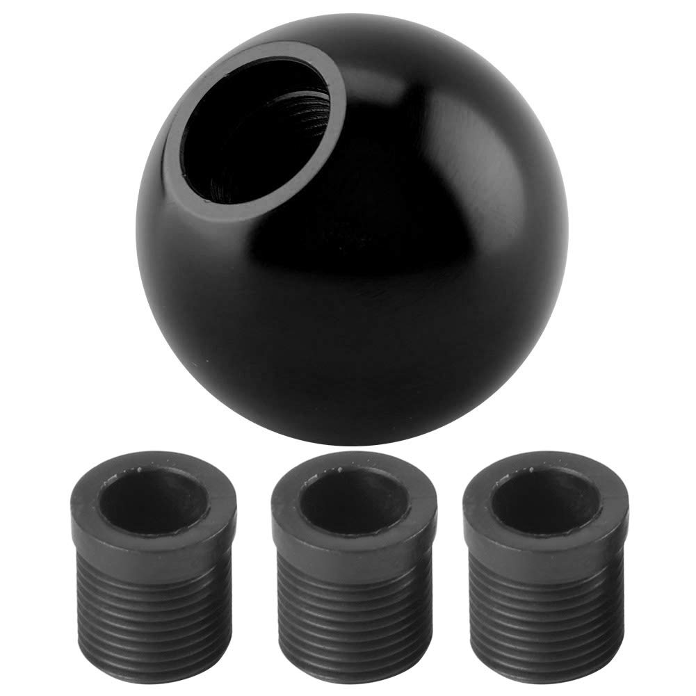Aramox Universal Car Gear Shift Knob - Black Round Ball Shape Shifter for Manual & Automatic Transmissions - Perfect for Racing, Daily Driving & Car Interior Upgrades