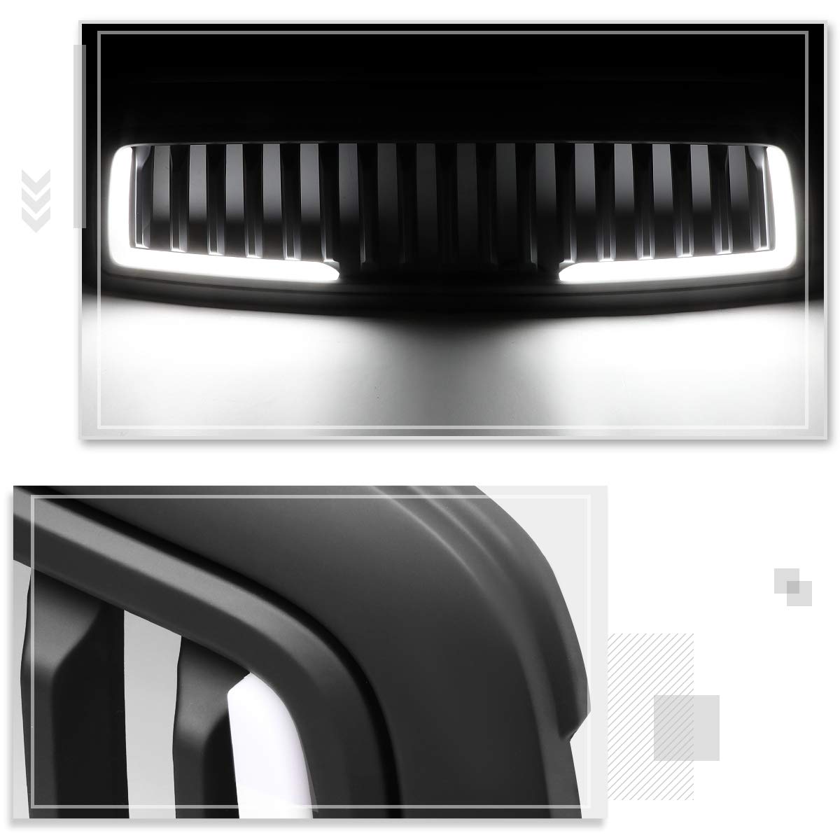 09-12 Dodge Ram 1500 Vertical Fence Style Front Bumper Grille with LED Lights | Matte Black Finish | Off-Road Protection & Custom Styling