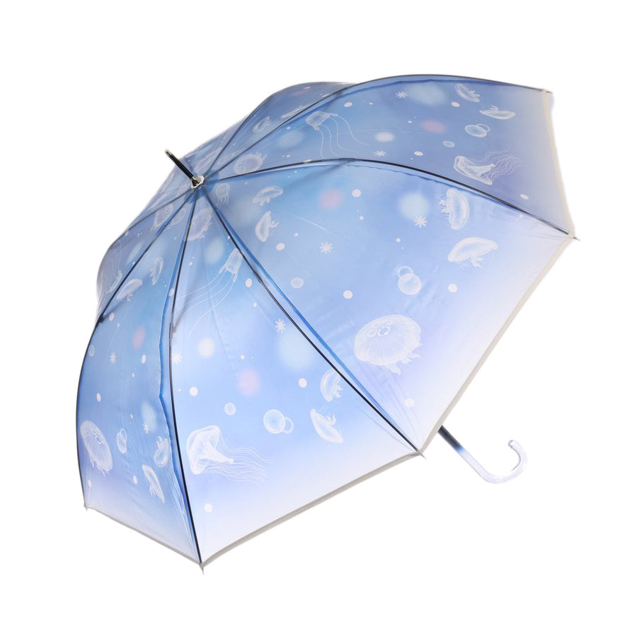 W.P.C. Enoshima Aquarium Deep Blue Umbrella - Lightweight 430g for Rain & Sun Protection - Perfect for Travel, Beach, and Outdoor Events