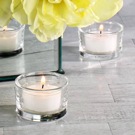 Richland® 500 White Unscented Clear Cup Tealight Candles - Bulk Pack for Weddings, Parties, Home Decor & Relaxation