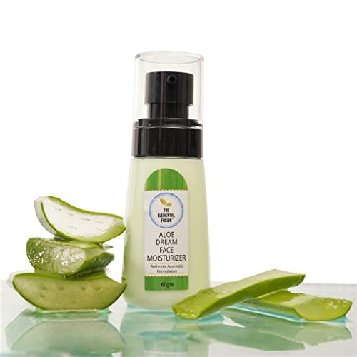 Elemental Fusion Aloe Dream Face Moisturizer Cream with Aloe Vera & Cucumber Extract - Hydrating & Calming Moisturizer for Normal to Oily Skin - 60g - Perfect for Daily Skincare Routine & Post-Sun Care