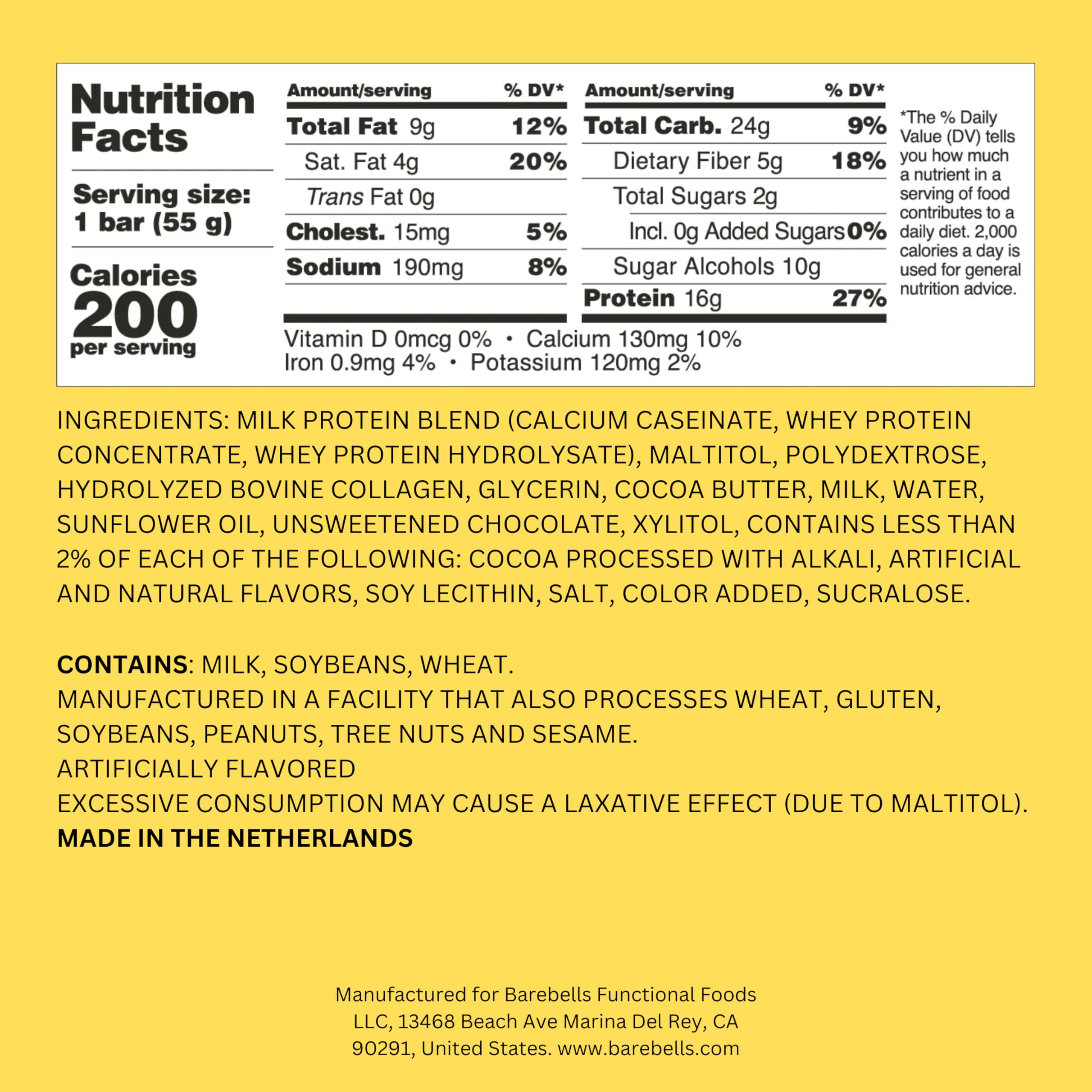 Barebells Soft Protein Bars Caramel Choco - 12 Count, Pack of 2 - High Protein Snack with 16g Protein & Low Sugar (2g) - Fluffy Chocolate Protein Bar for Workout Recovery, Healthy Breakfast & On-the-Go Snacking