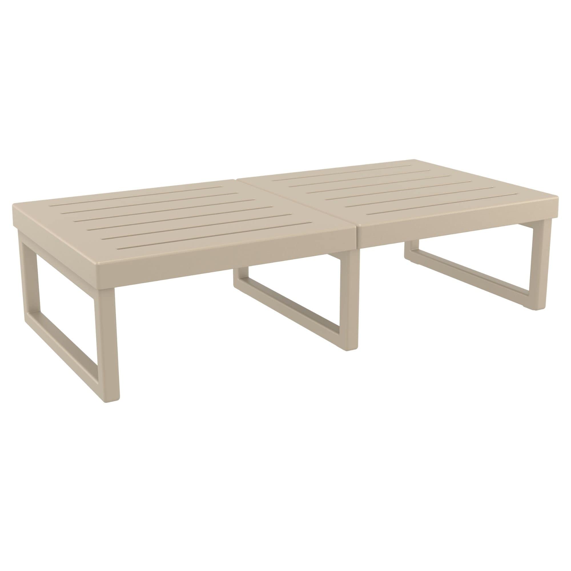 Modern Rectangle Coffee Table with Taupe Finish - Stylish Lounge Table for Living Room, Patio, or Office - Perfect for Coffee, Books, and Decor