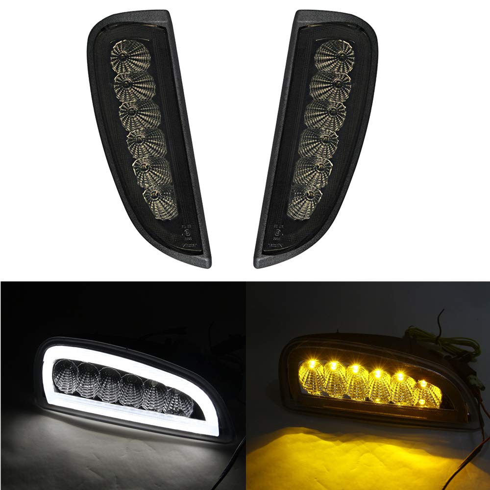 2006-2010 Porsche Cayenne 967 LED Daytime Running Lights (DRL) & Turn Signal Lamps - Smoke White/Amber DRL Fog Light Bulbs | Enhanced Visibility & Style for Day & Night Driving
