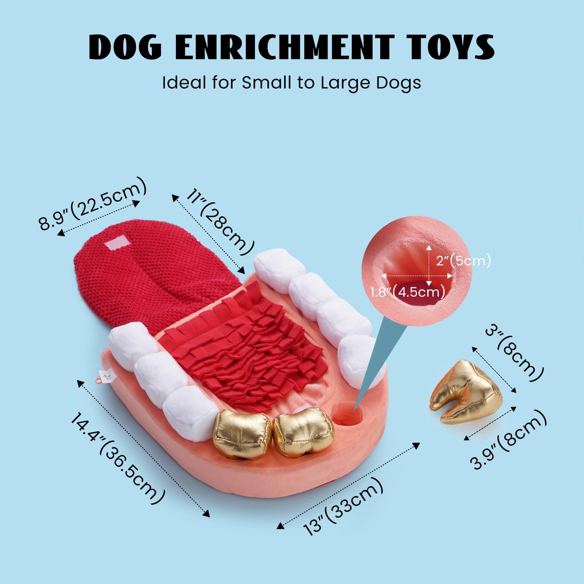 Interactive Teeth Cleaning Dog Toys for Small to Large Breeds - Nocciola Enrichment Puzzle Chew Toy with Non-Slip Design for Hide & Seek Play | Keep Dogs Entertained Indoors & Outdoors During Training, Travel or Alone Time