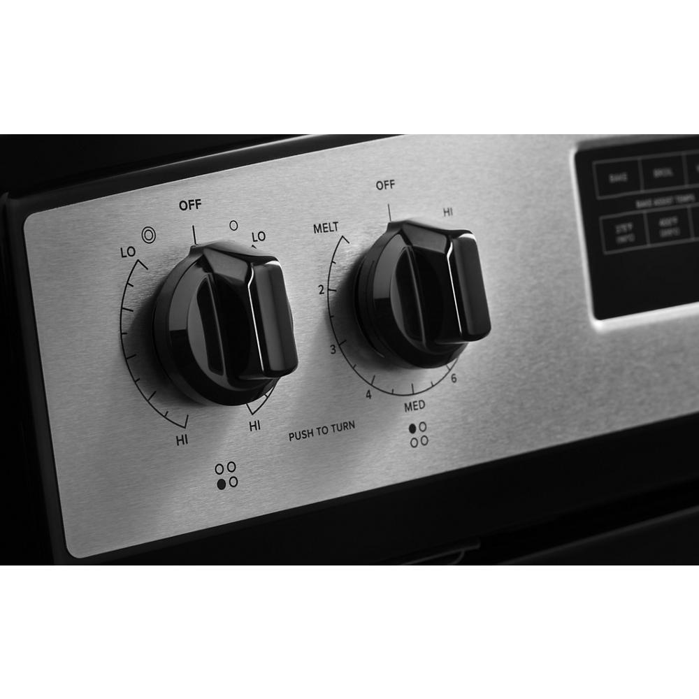 Amana AER6603SMS 30 Inch Electric Range with Extra Large Oven Window - Perfect for Baking, Roasting & Family Cooking in Modern Kitchens