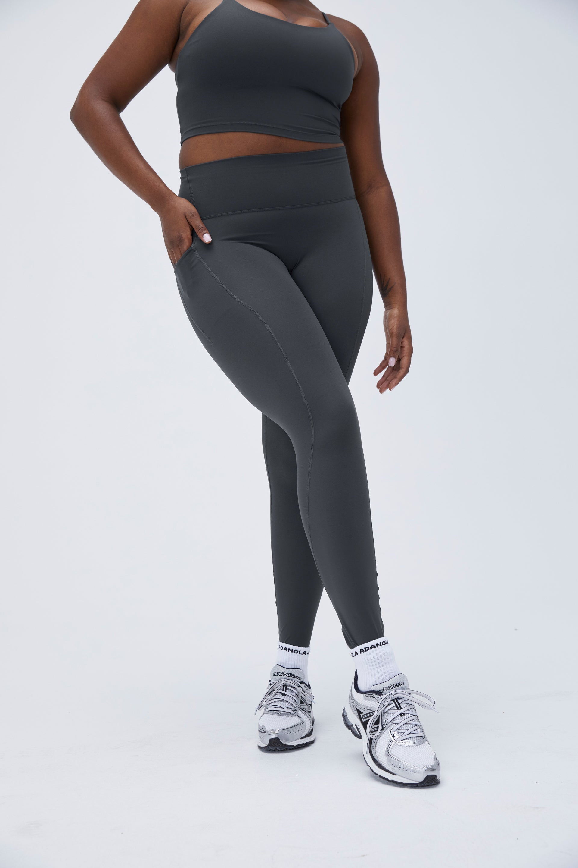 Ultimate Pocket Leggings for Women - High Waist Yoga Pants with Side Pockets - Graphite Grey - Perfect for Running, Workout & Lounge Wear