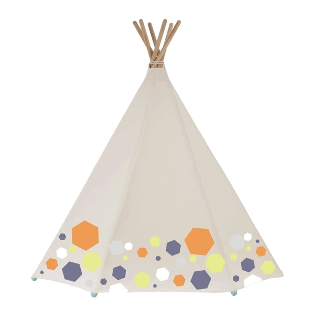 Geo Color Teepee Tent for Baby Crib - Portable Play Tent for Nursery, Bedroom & Indoor Playtime | Safe & Cozy Infant Play Space
