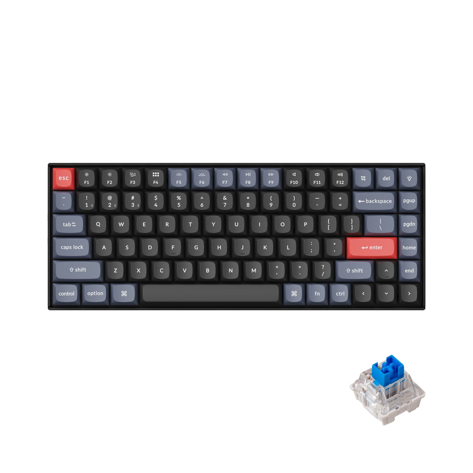 Keychron K2 Pro QMK/VIA Wireless Mechanical Keyboard - Hot-Swappable K Pro Blue Switch, White LED Backlight, PBT Keycaps - Programmable Macro Wired Keyboard for Mac, Windows & Linux - Perfect for Gaming, Coding & Office Work