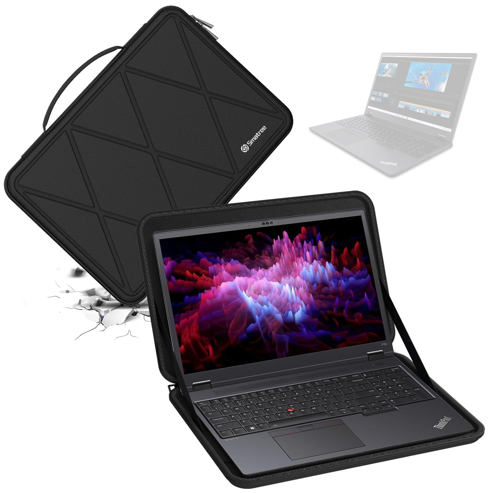 Smatree Hard EVA Protective Laptop Sleeve for 16-inch Lenovo ThinkPad P16v Gen 1 & Legion Pro 7i/5i/5 Gen 8/5i Gen 9 - Shockproof Travel Case (X8307) | Perfect for Business Workstations & Gaming Laptops On-The-Go
