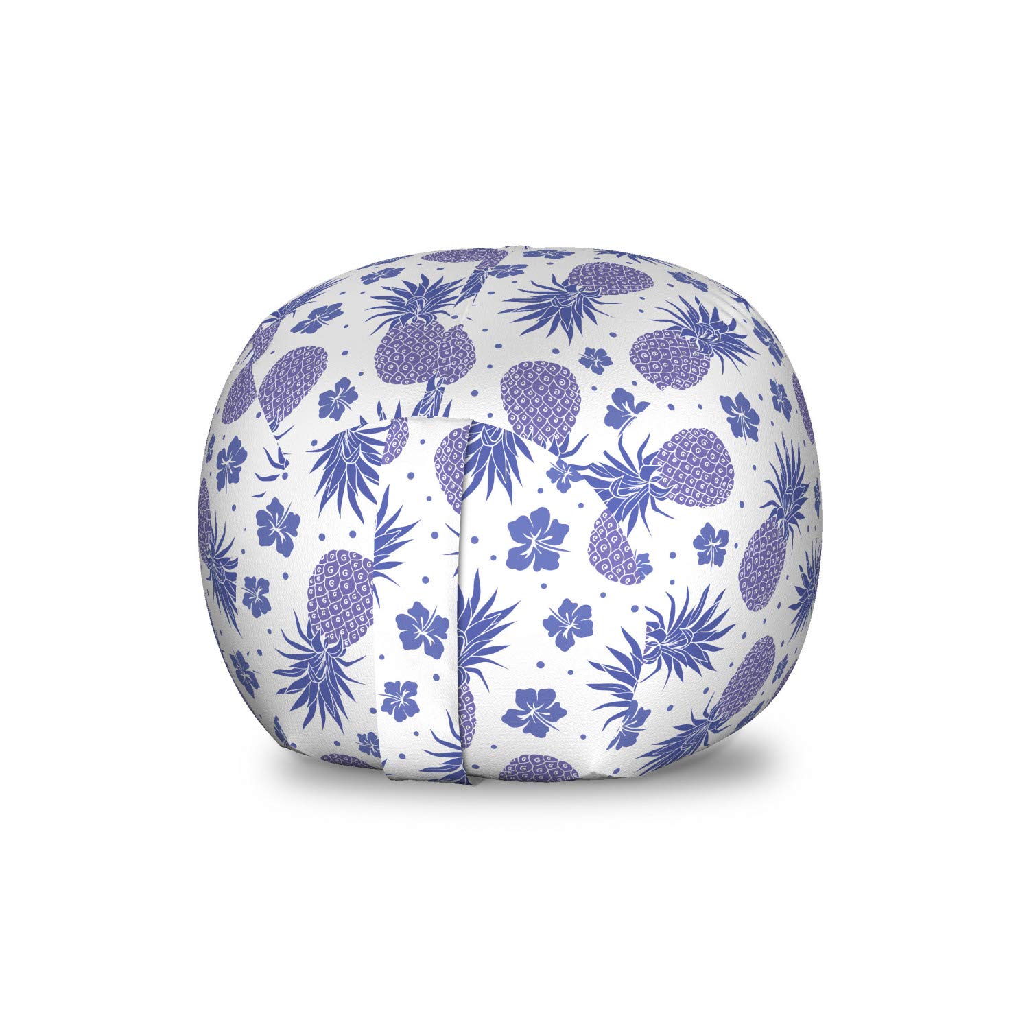 Ambesonne Tropical Pineapple & Hibiscus Kids Toy Storage Bag Chair - Washable Stuffed Animal Organizer for Playroom & Bedroom - Small Size Lavender Purple - Perfect for Hawaiian Summer Decor, Nursery Organization & Kids Room Storage | Great for Organizing Toys, Stuffed Animals & Kids' Room Decor - Ideal for Playroom Organization, Birthday Gifts & Beach-Themed Bedrooms | Use in Kids' Bedrooms, Playrooms, Daycares & Beach House Decor