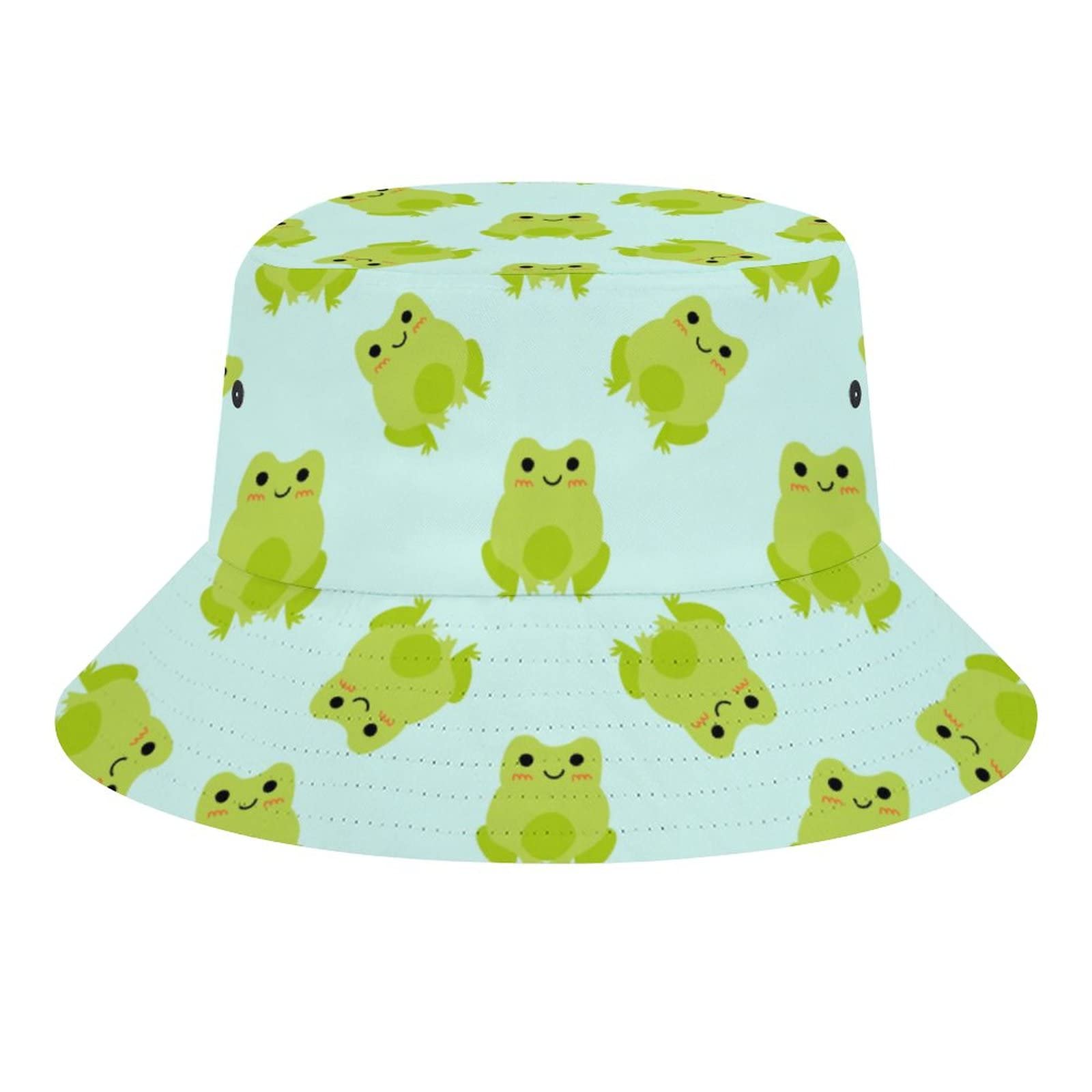 Stylish Kawaii Frog Bucket Hat for Women & Men - Summer Beach Fisherman Sun Hat, Unisex Outdoor Travel Cap | Perfect for Beach Trips, Music Festivals & Casual Outings