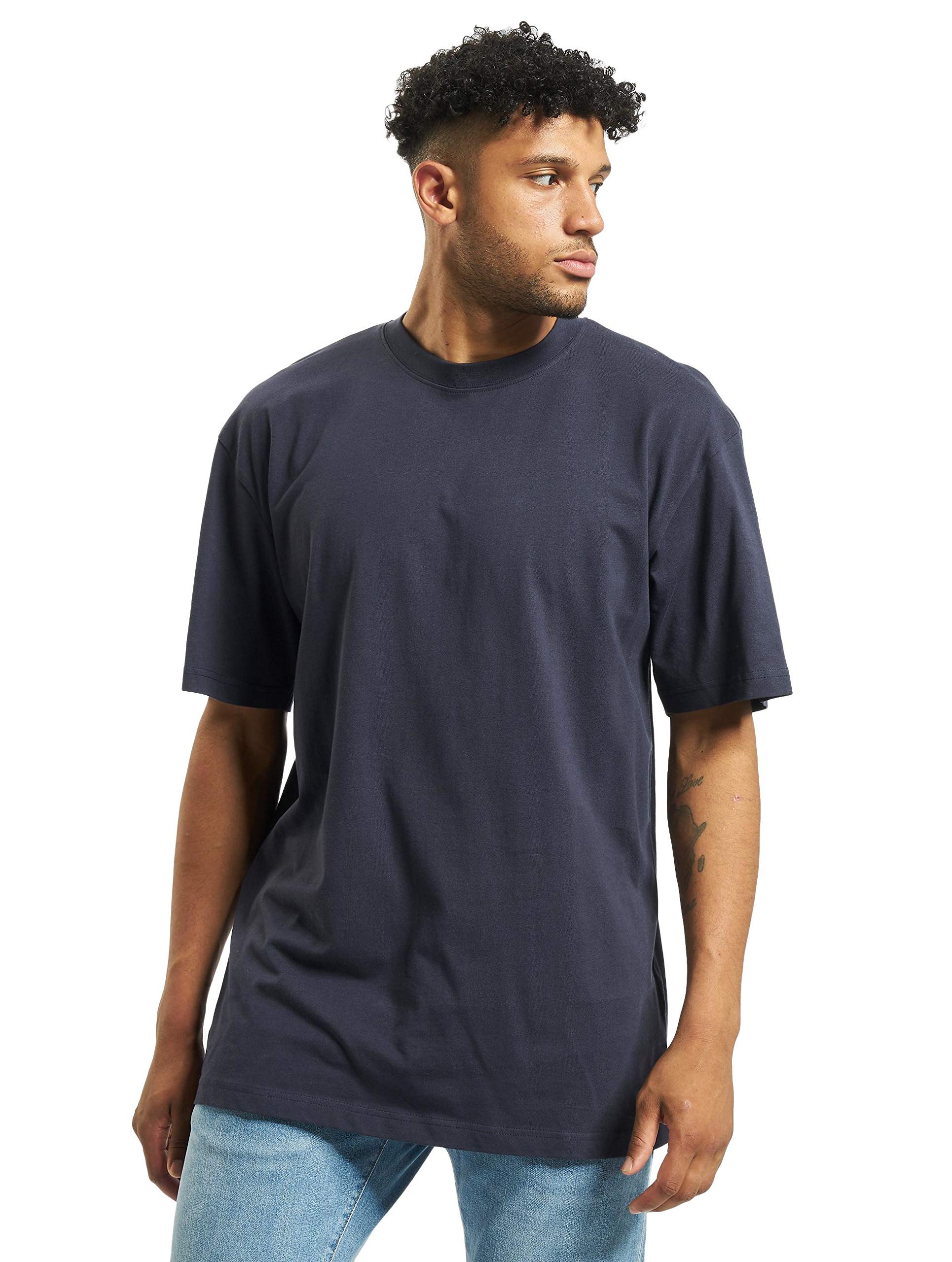 Urban Classics Tall Tee for Men - Navy Blue 3XL Oversized Comfort Fit Cotton T-Shirt | Perfect for Casual Wear, Street Style & Everyday Comfort