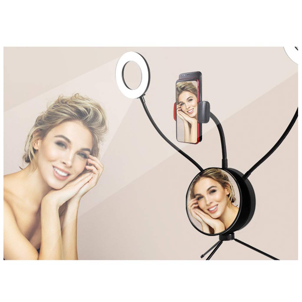 360° Rotating Ring Light with Tripod Stand & Phone Holder - Mini LED Camera Light for Makeup, Portrait Videos, YouTube Streaming & TikTok Content Creation