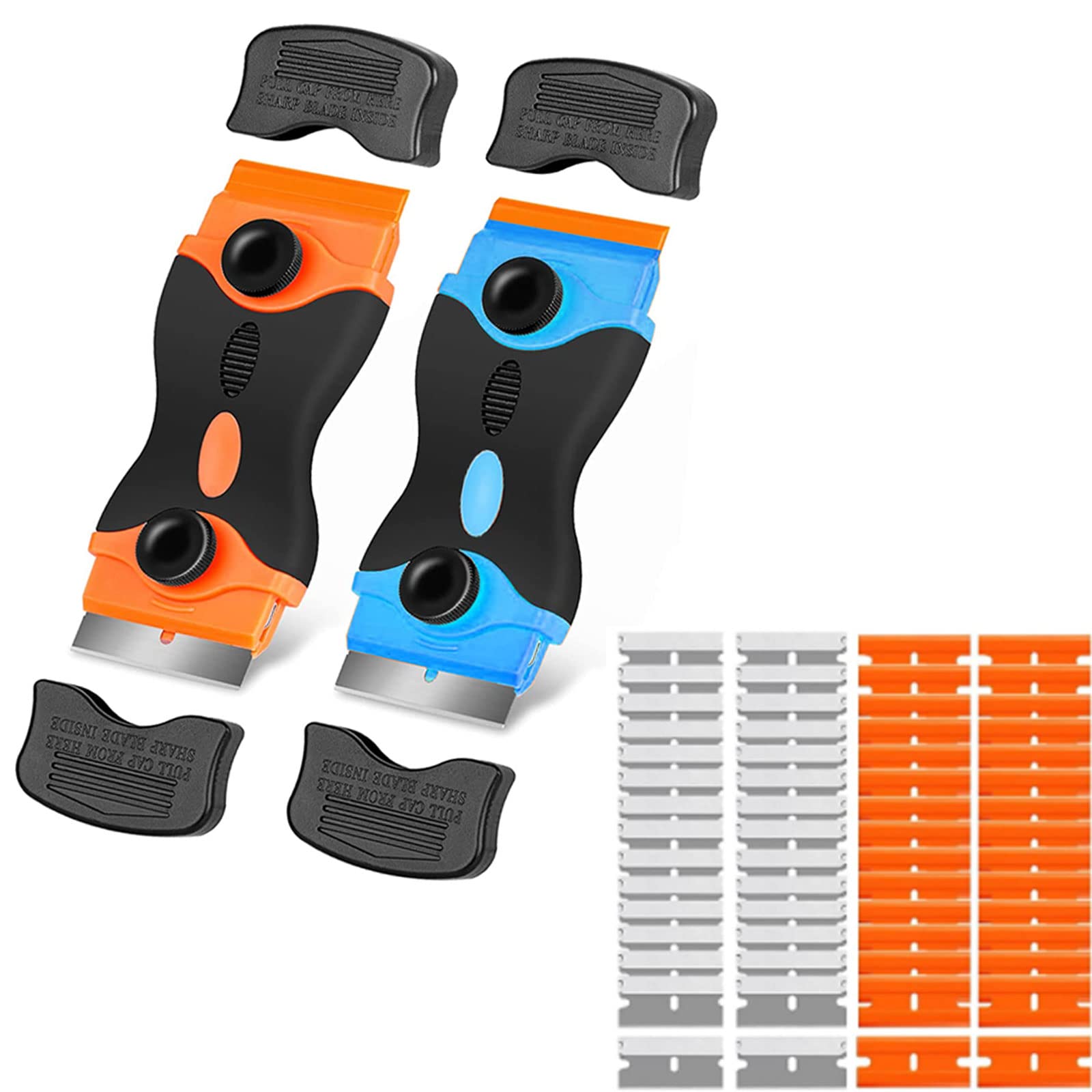 2-in-1 Razor Scraper with 60 Blades - Perfect for Cleaning Stove Tops & Removing Stickers