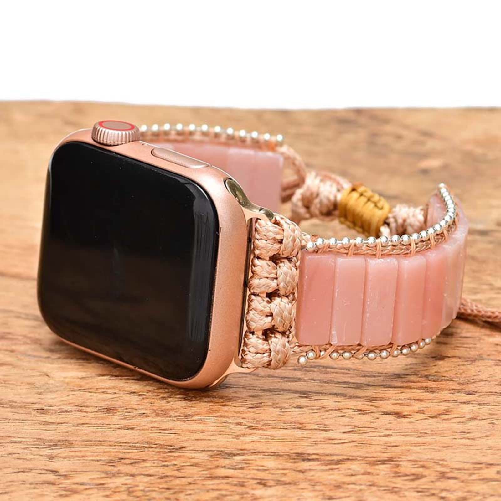 Handmade Chakra Stone Apple Watch Band for Women - Boho Opal Strap for iWatch Series 7/6/5/4/3/2/1/SE - Yoga & Meditation Accessory