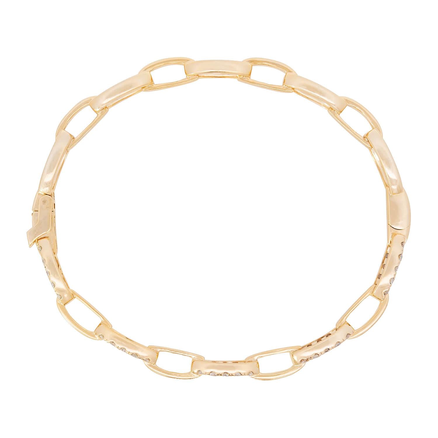 18K Gold Diamond Anchor Link Bracelet for Women - Elegant Luxury Jewelry Gift for Birthday, Anniversary & Special Occasions
