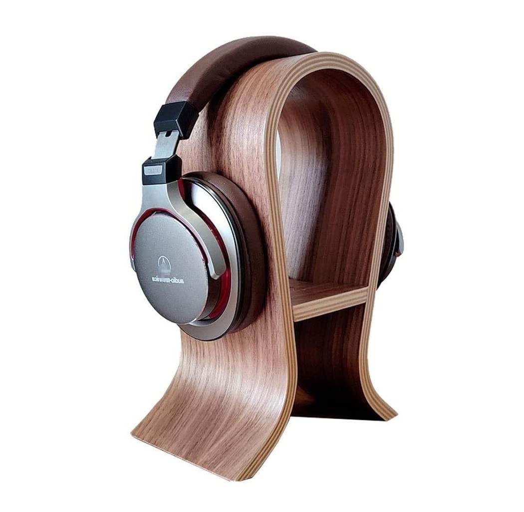 Premium Wooden Headphone Stand - Universal U-Shaped Headset Holder for Desk Display, Earphone Hanger & Headset Organizer - Perfect for Gaming, Office, and Home Studio Setup
