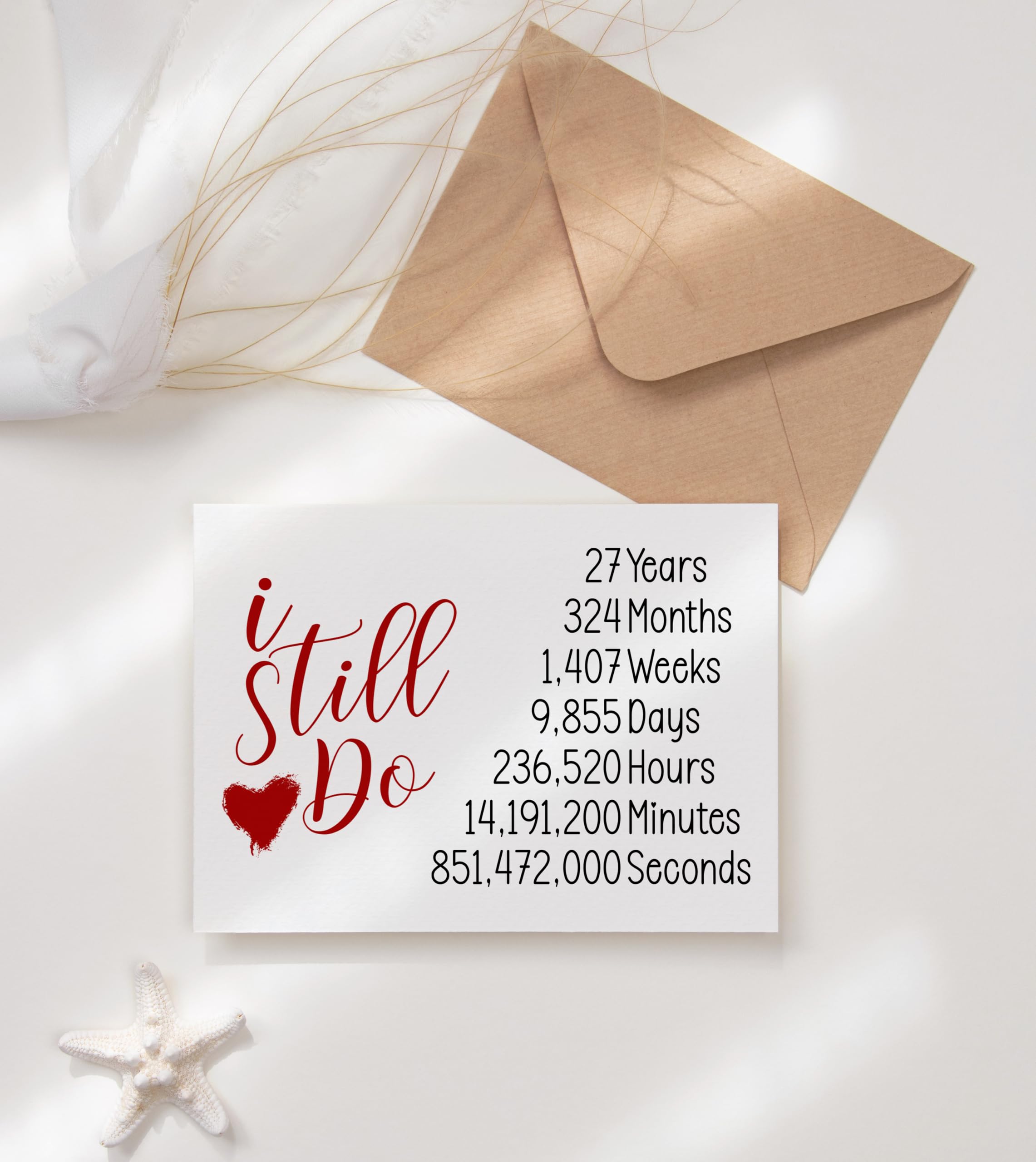27th Anniversary Card - 'I Still Do' Romantic 27 Year Wedding Anniversary Greeting Card for Husband or Wife - Perfect for Celebrating Love & Milestones