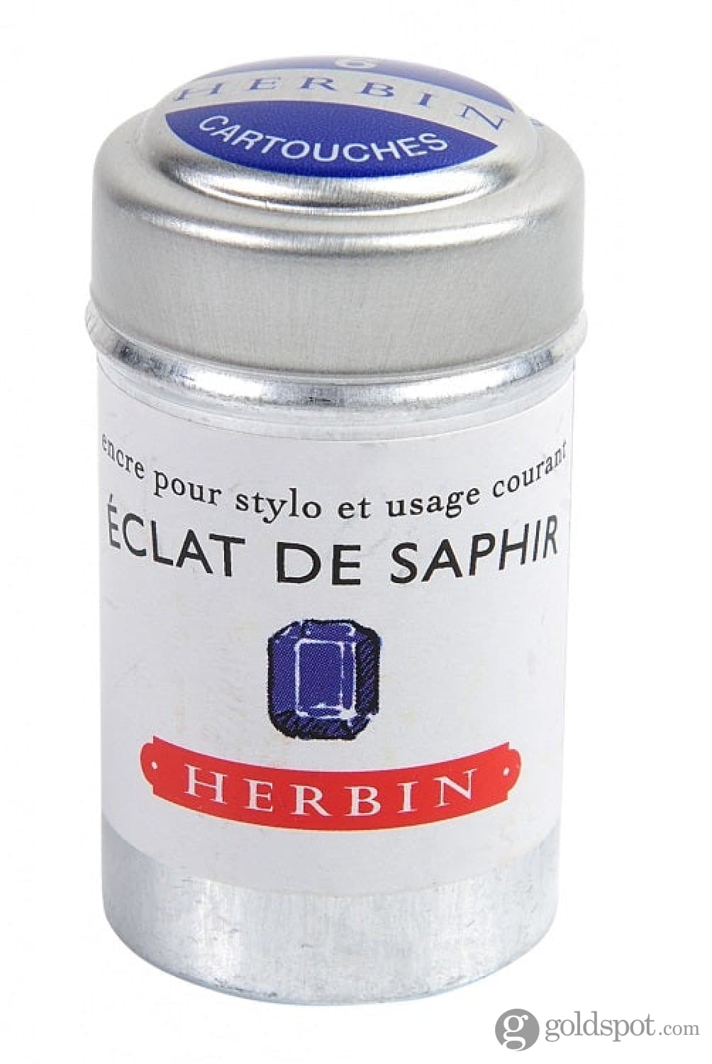 J. Herbin Eclat de Saphir Sapphire Blue Fountain Pen Ink - 30ml Bottle & Cartridges Set for Calligraphy, Journaling & Letter Writing - Premium French Ink for Smooth Writing Experience