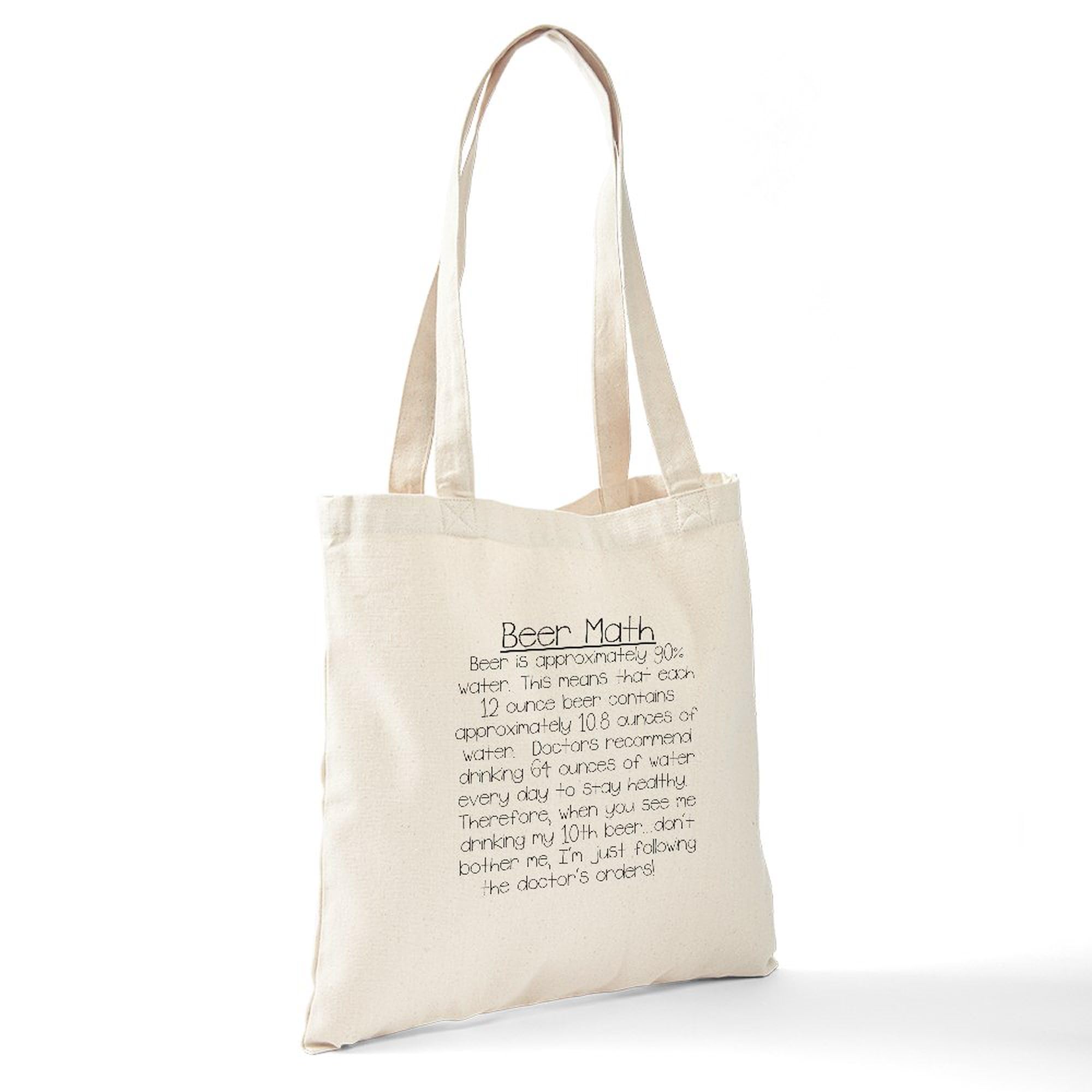 Beer Math Tote Bag - Natural Canvas Reusable Grocery Shopping Bag for Beer Lovers & Math Enthusiasts | Perfect for Grocery Trips, Beach Outings & College Campus Use