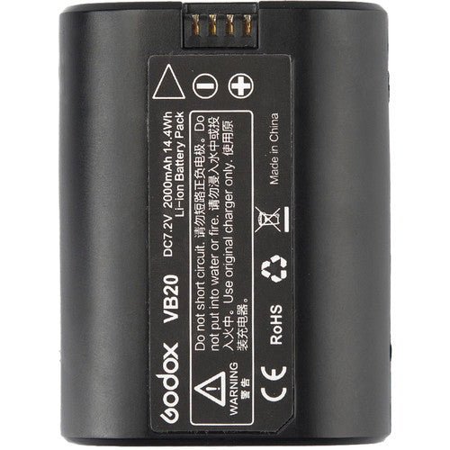 Godox VB20 7.2V 2000mAh Lithium Ion Battery for V350S Flash - Perfect for Photography, Studio Lighting & On-Location Shoots