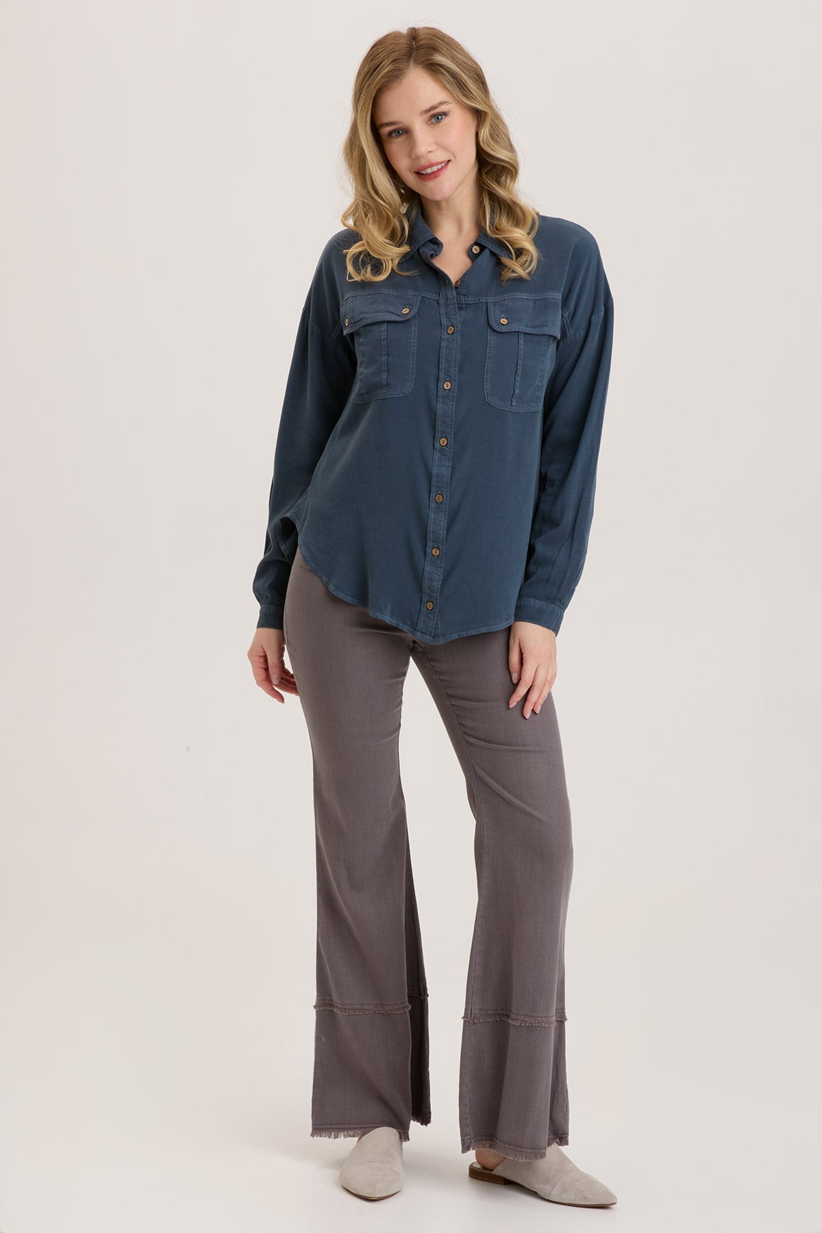 Men's Twill Smithson Button-Up Shirt - Casual & Comfortable Long Sleeve Dress Shirt for Office, Business, and Everyday Wear