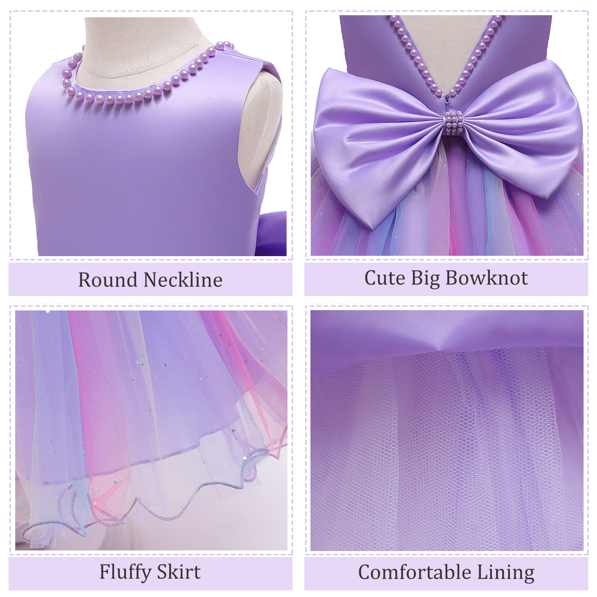 LZH Baby Girls Ruffle Lace Backless Bowknot Dress with Headband - Flower Girl Pageant Party Wedding Outfit for Special Occasions & Photoshoots