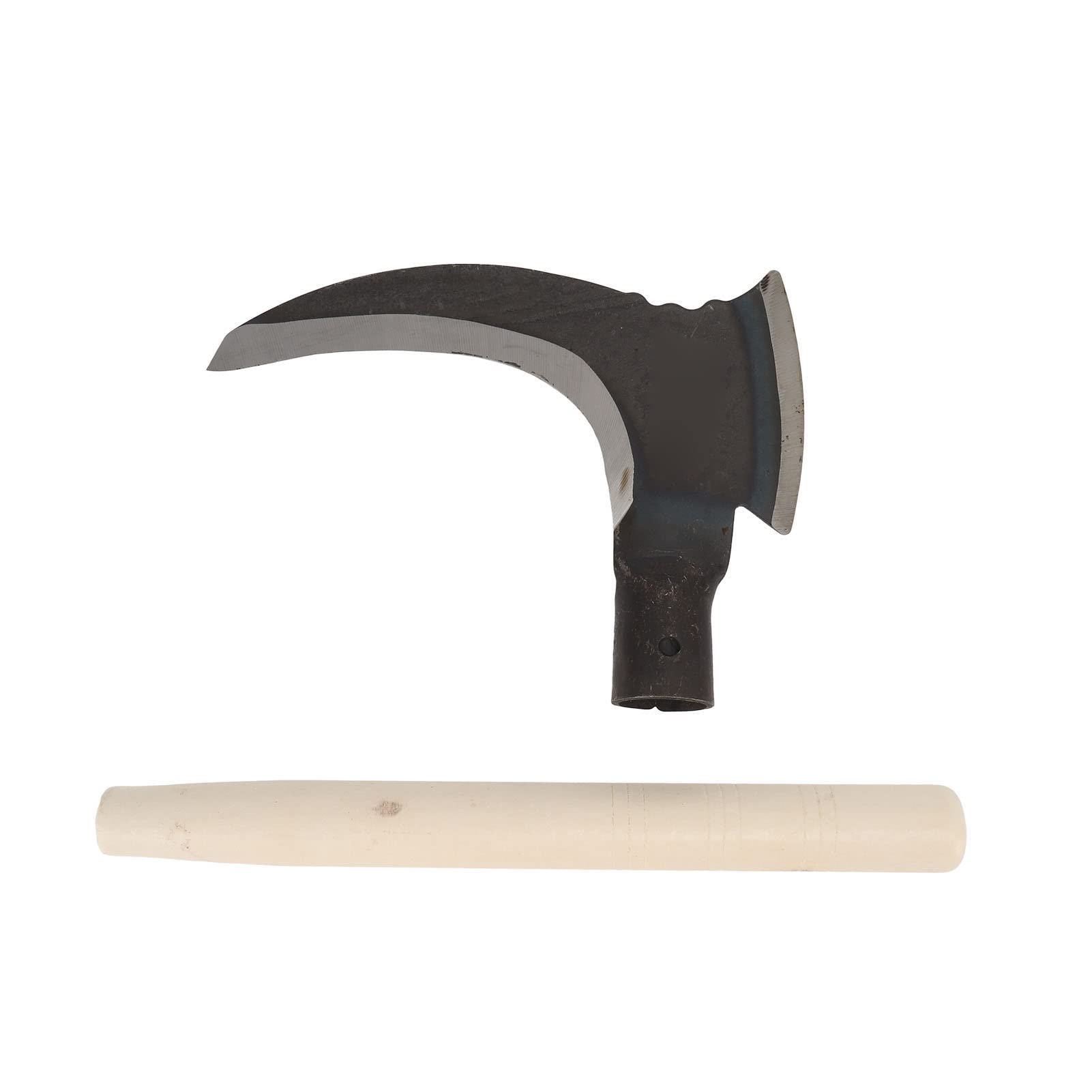 High Manganese Steel Weeding Sickle - Double Edge Gardening Tool with Wooden Handle for Manual Weeding, Lawn Care & Farm Use | Durable Agricultural Tool for Garden Maintenance, Yard Work & Outdoor Landscaping