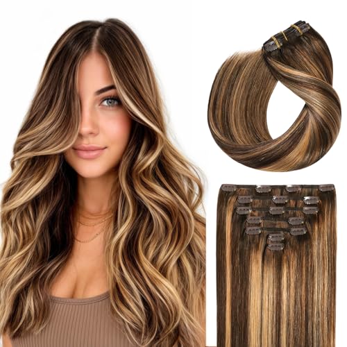 #P4/27/T4 Brown with Caramel Blonde Highlights