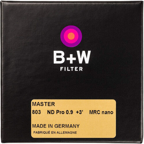B+W 77mm #803 MASTER Neutral Density 0.9 3 Stop MRC Nano Filter - Professional Photography & Videography Lens Filter for Outdoor Shooting, Landscape, and Long Exposure