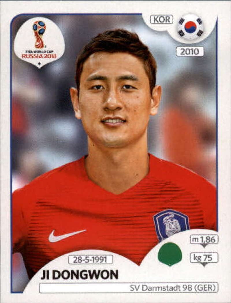 2018 Panini FIFA World Cup Russia Sticker #509 Ji Dong-won Korea Republic - NM/Mint Condition - Official Collectible Soccer Stickers for Albums, Trading & Memorabilia Display